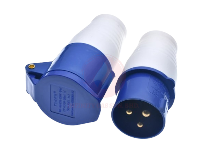 3 Pin 16Amp 220v Industrial Male Plug